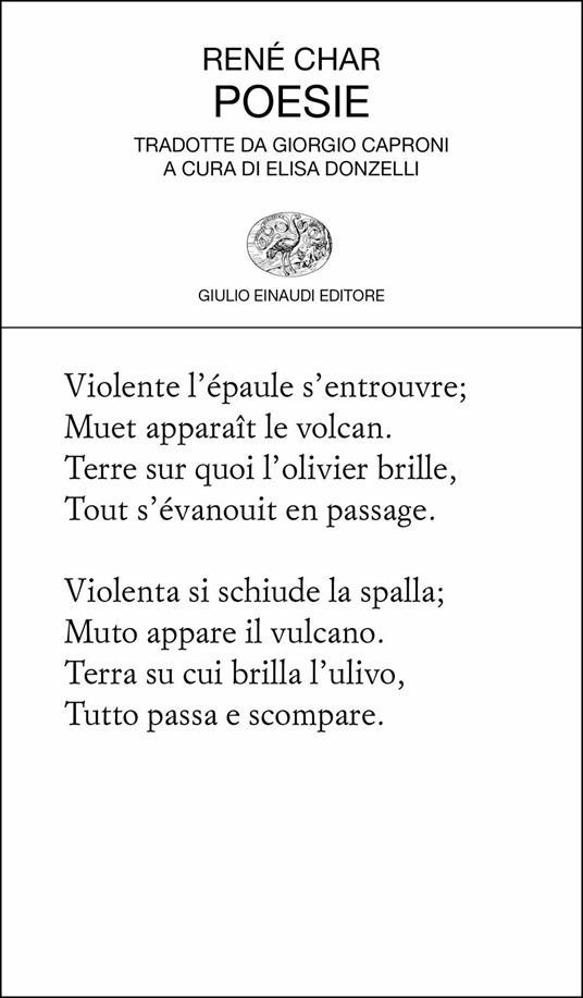 Poesie. Testo francese a fronte - René Char - copertina