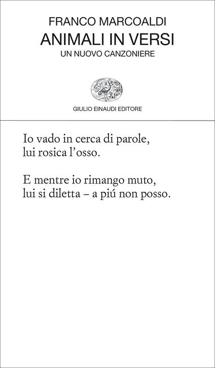 Animali in versi. Un nuovo canzoniere - Franco Marcoaldi - copertina