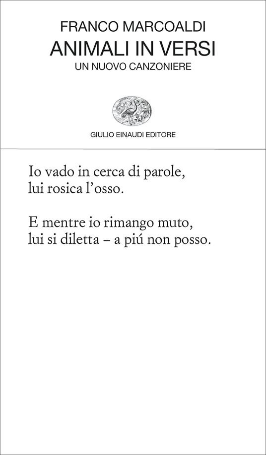 Animali in versi. Un nuovo canzoniere - Franco Marcoaldi - copertina