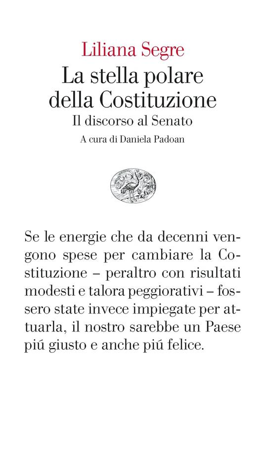 La stella polare della Costituzione. Il discorso al Senato - Liliana Segre - copertina