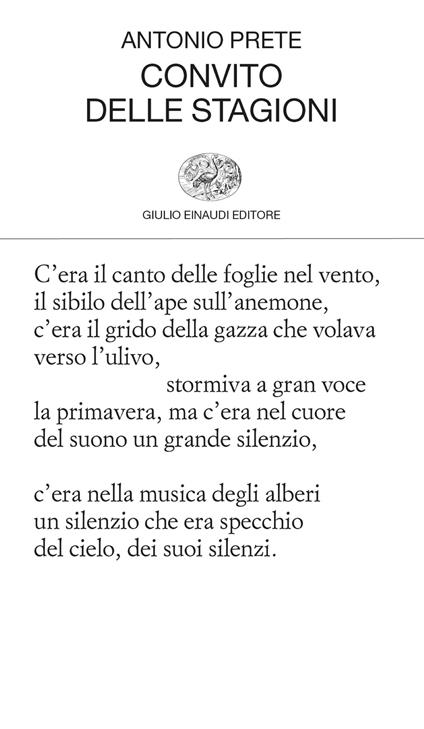 Convito delle stagioni - Antonio Prete - copertina