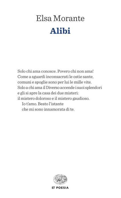 Alibi - Elsa Morante - copertina