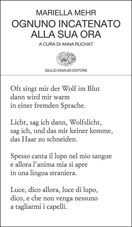 Ognuno incatenato alla sua ora - Mariella Mehr - copertina