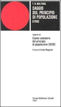 Saggio sul principio di popolazione (1798) - Thomas Robert Malthus - copertina