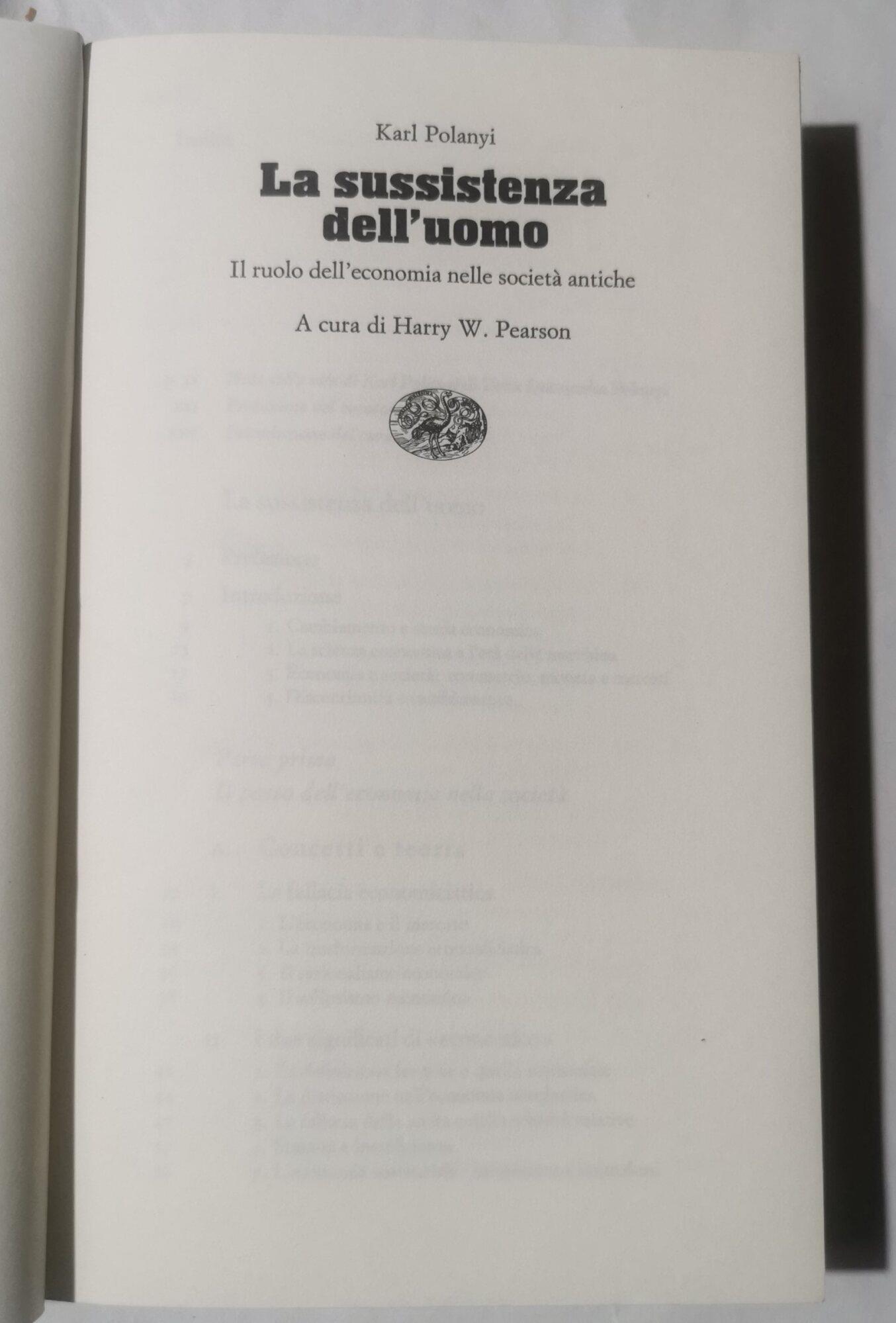 La sussistenza dell'uomo. Il ruolo dell'economia nelle società antiche