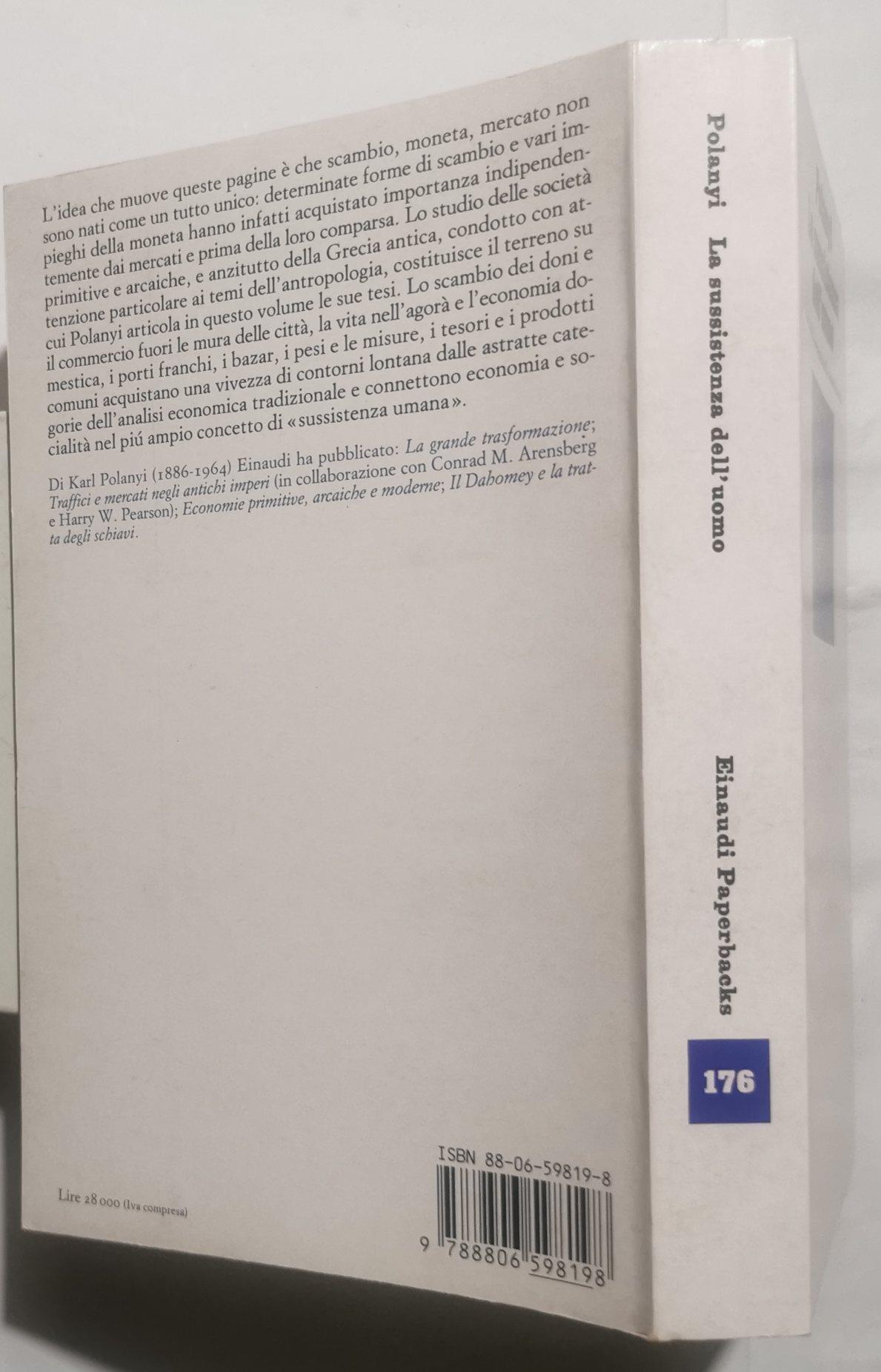 La sussistenza dell'uomo. Il ruolo dell'economia nelle società antiche