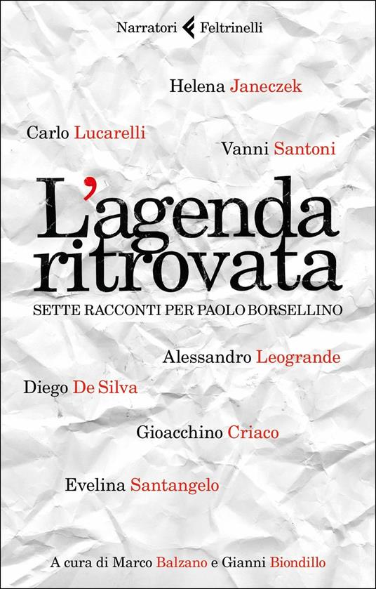 L' agenda ritrovata. Sette racconti per Paolo Borsellino - copertina