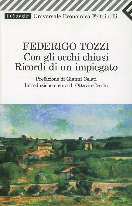 Con gli occhi chiusi. Ricordi di un impiegato - Federigo Tozzi - copertina