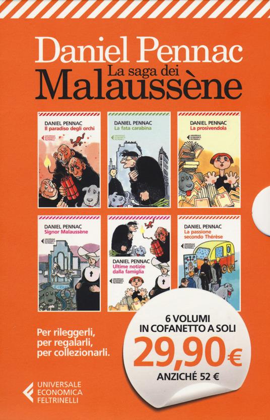 Il paradiso degli orchi-La fata carabina-La prosivendola-Signor Malaussène-Ultime notizie dalla famiglia-La passione secondo Thérèse - Daniel Pennac - copertina