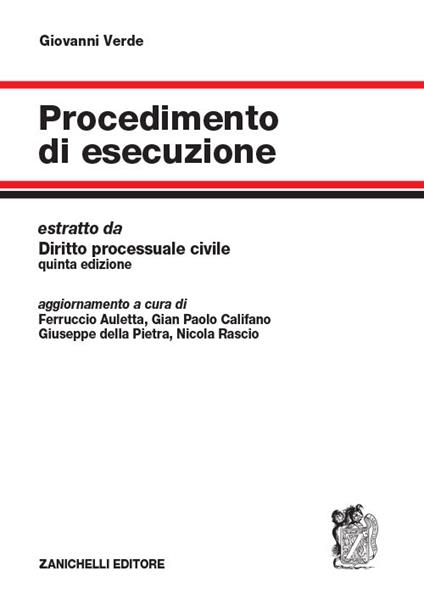 Procedimento di esecuzione - Giovanni Verde - copertina