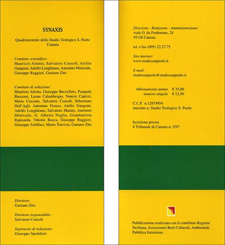 Quaderni di Synaxis. Vol. 2/5 - 2