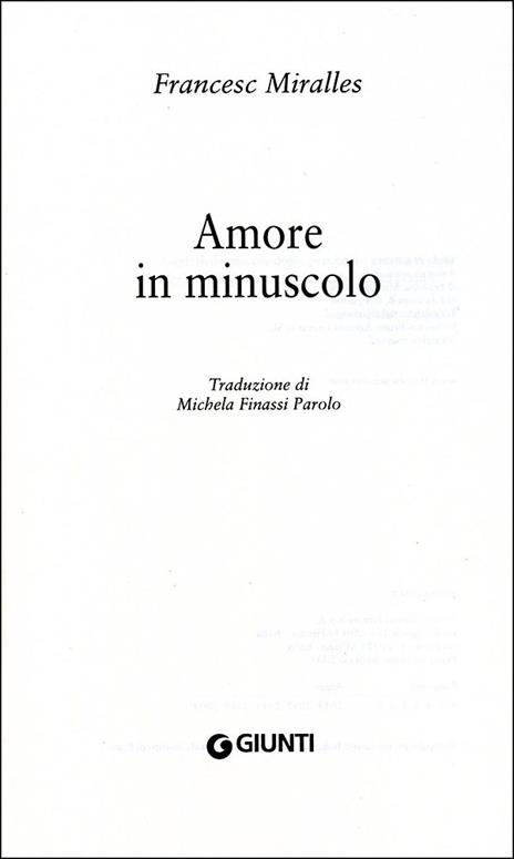 Amore in minuscolo - Francesc Miralles - 2