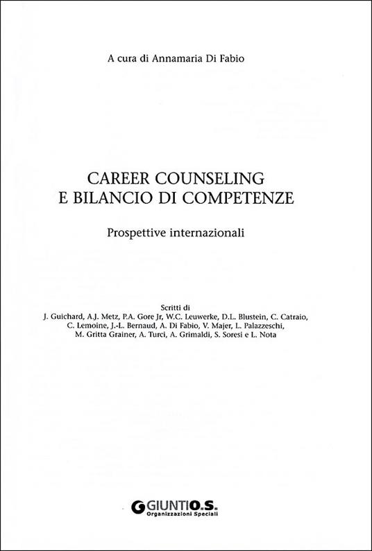 Career Counseling e bilancio di competenze. Prospettive internazionali - 2