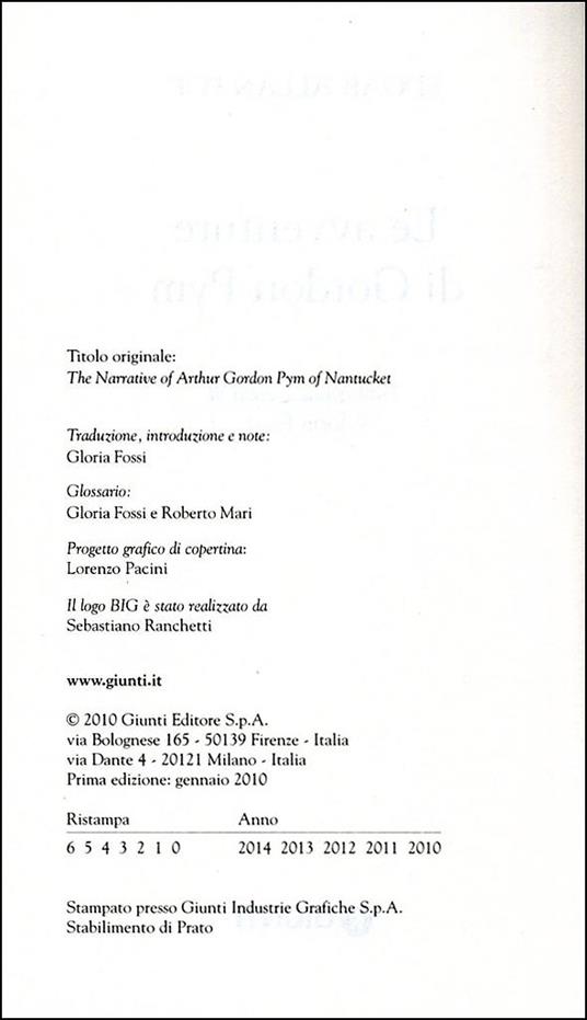 Le avventure di Gordon Pym - Edgar Allan Poe,Gloria Fossi - ebook - 2