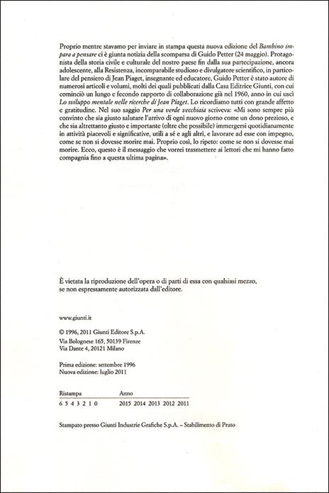 Il bambino impara a pensare. Introduzione alla ricerca sullo sviluppo cognitivo. Nuova ediz. - Guido Petter - 2