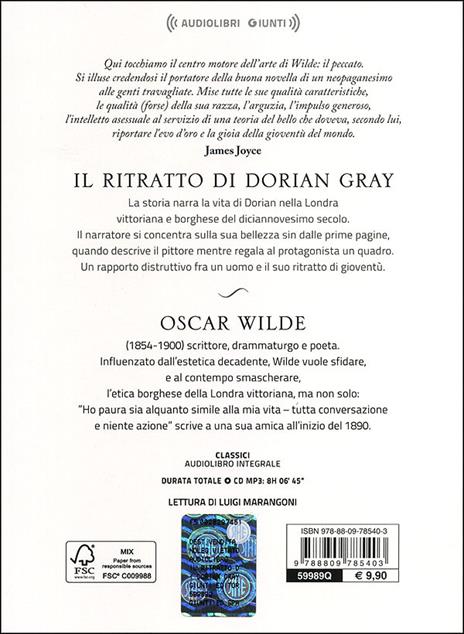 Il ritratto di Dorian Gray letto da Luigi Marangoni. Audiolibro. CD Audio formato MP3 - Oscar Wilde - 2