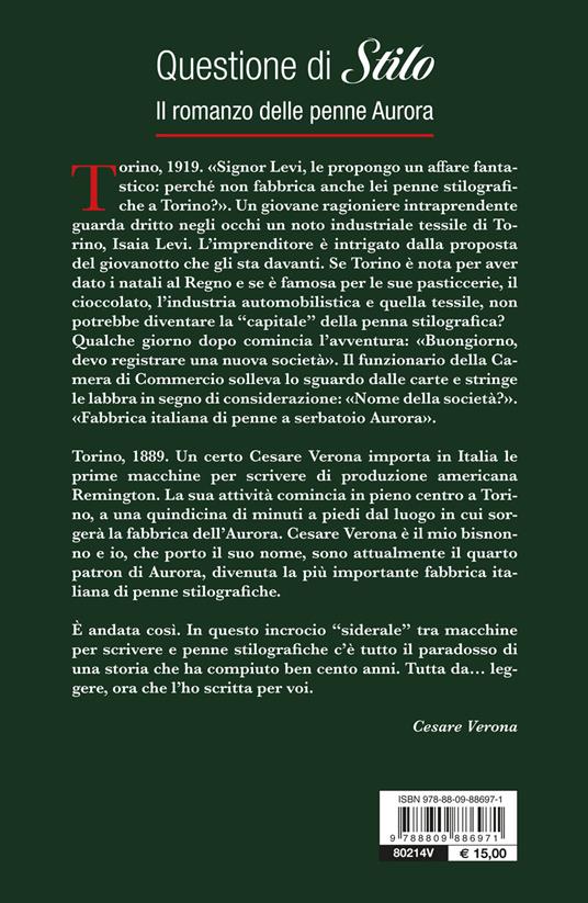 Questione di Stilo. Il romanzo delle penne Aurora - Cesare Verona - Adriano  Moraglio - - Libro - Giunti Editore - Fuori collana