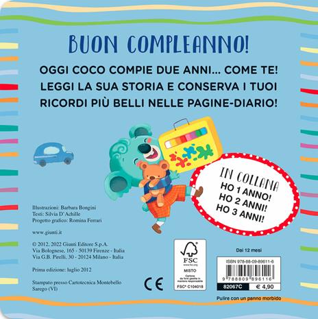 Ho 2 anni! Tanti auguri! Ediz. a colori - Silvia D'Achille,Barbara Bongini - 2