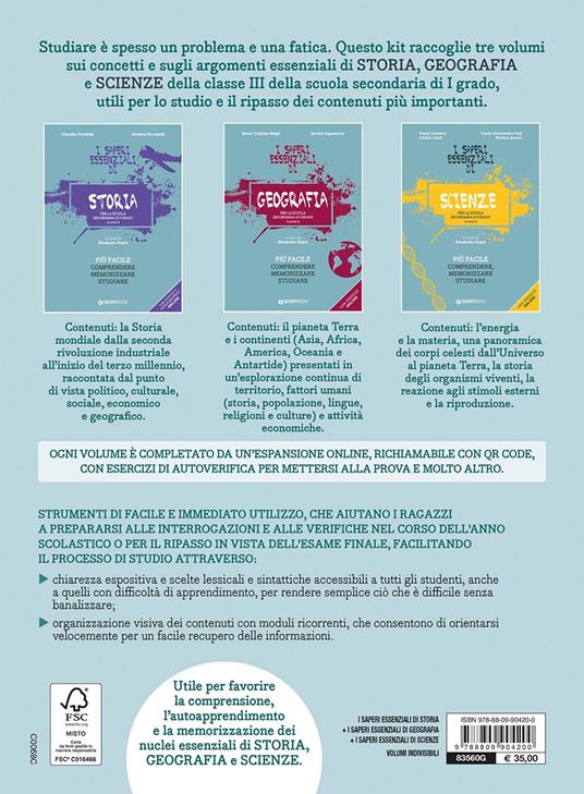 Kit. I saperi essenziali di storia, geografia e scienze per la scuola secondaria di I grado. Classe III. Con QR Code - Silvia Cristina Negri,Enrico Squarcina,Claudia Fredella - 2
