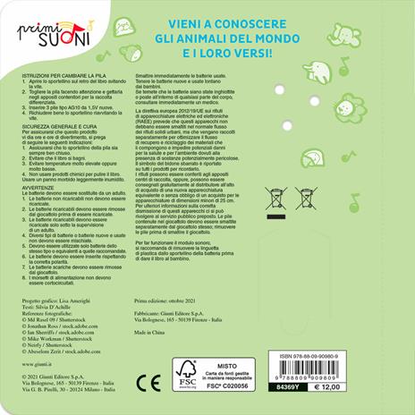 Animali del mondo. 6 versi da ascoltare! Primi suoni. Ediz. a colori - Silvia D'Achille - 2