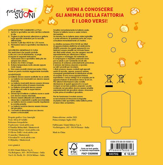 Animali della fattoria. Primi suoni. Ediz. a colori - Silvia D'Achille - 2