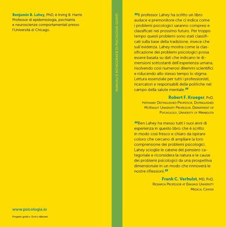 Il modello dimensionale in psicologia. Sostituire le categorie diagnostiche con un’alternativa maggiormente basata sulla scienza e meno stigmatizzante - Benjamin B. Lahey - 2
