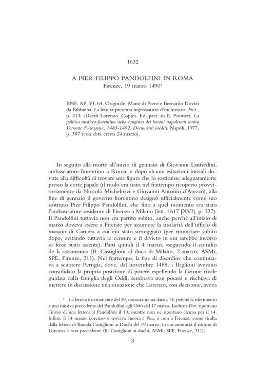 Lettere. Vol. 17: Marzo-settembre 1490 - Lorenzo de'Medici - 4