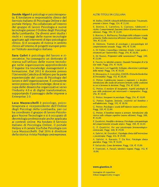 Consulenza psicologia online. Esperienze pratiche, linee guida e ambiti di intervento - Davide Algeri,Sara Gabri,Luca Mazzucchelli - 3