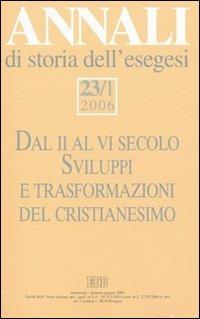 Annali di storia dell'esegesi (2006). Vol. 23/1 - copertina