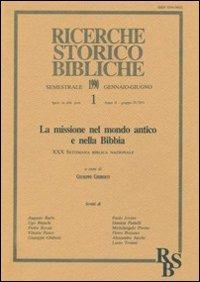 La missione nel mondo antico e nella Bibbia. Atti della 30ª Settimana biblica nazionale - copertina