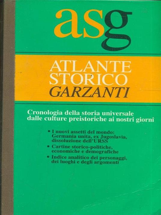 Il nuovo atlante storico Garzanti. Cronologia della storia universale - copertina