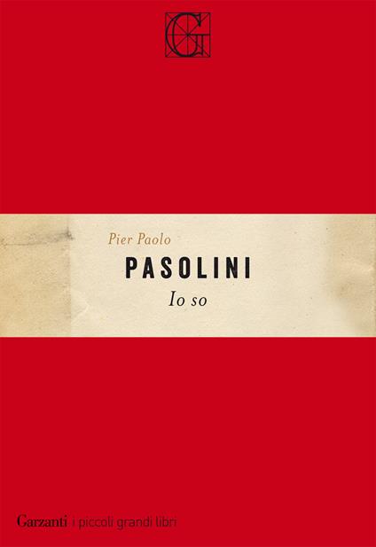 Io so - Pier Paolo Pasolini - copertina