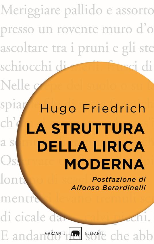 La struttura della lirica moderna. Dalla metà del XIX alla metà del XX secolo - Hugo Friedrich - copertina