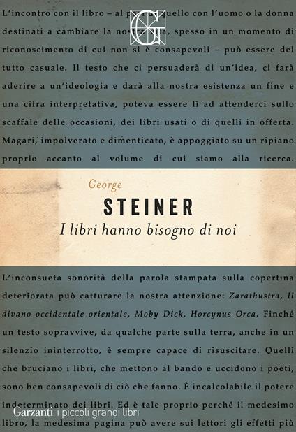 I libri hanno bisogno di noi - George Steiner - copertina