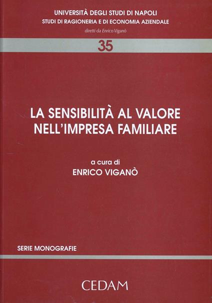 La sensibilità al valore nell'impresa familiare - copertina
