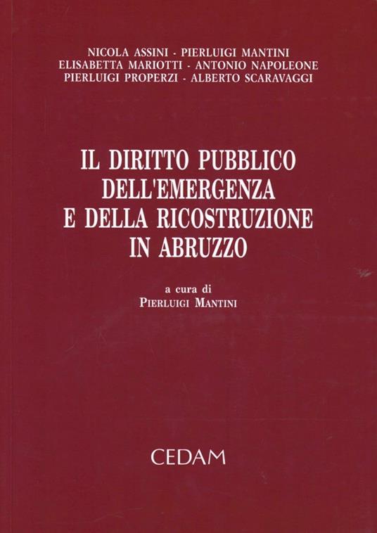 Il diritto pubblico dell'emergenza e della ricostruzione in Abruzzo - copertina