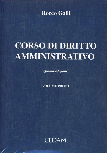 Corso di diritto amministrativo - Rocco Galli - copertina