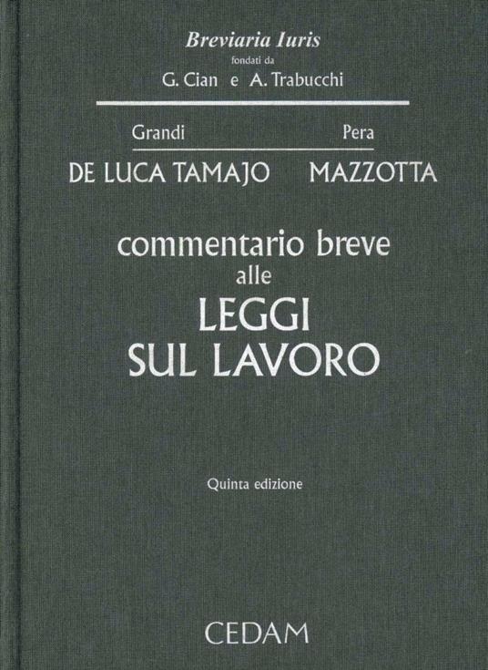 Commentario breve alle leggi sul lavoro - Raffaele De Luca Tamajo,Oronzo Mazzotta - copertina