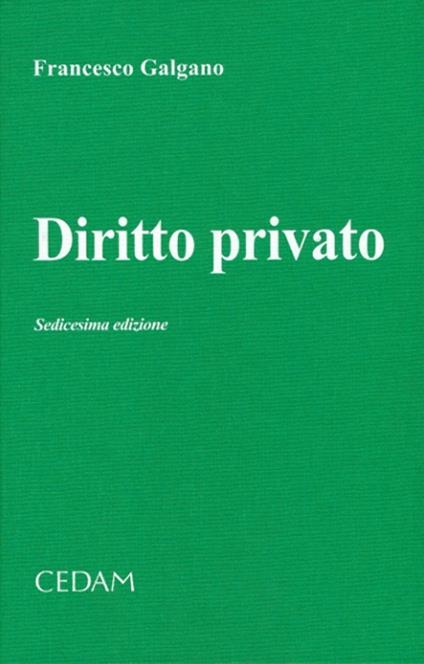 Diritto privato - Francesco Galgano - copertina