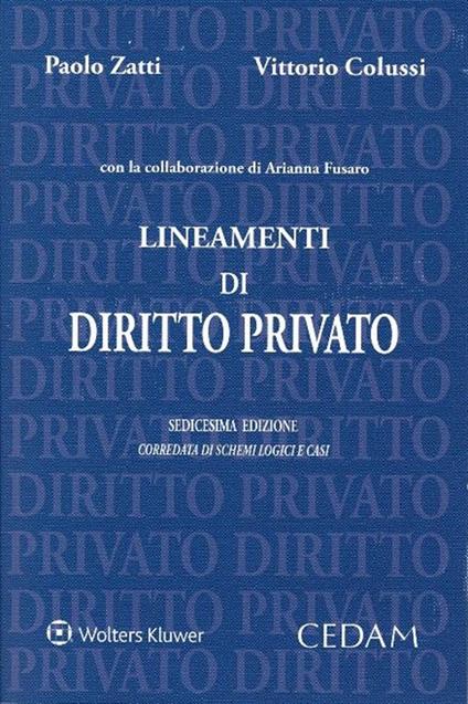 Lineamenti di diritto privato - Paolo Zatti,Vittorio Colussi - copertina