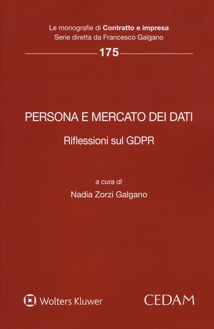 Persona e mercato dei dati. Riflessioni sul GDPR - copertina
