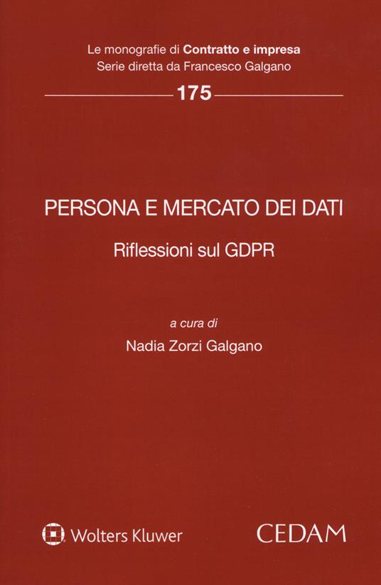 Persona e mercato dei dati. Riflessioni sul GDPR - copertina