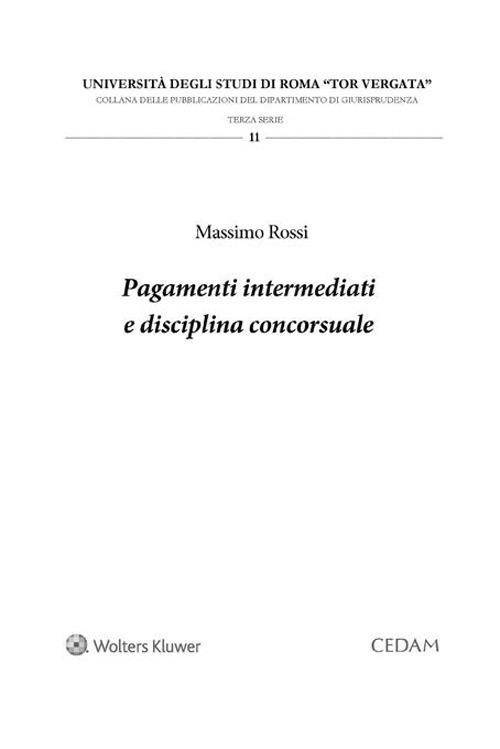 Pagamenti intermediati e disciplina concorsuale - Massimo Rossi - ebook