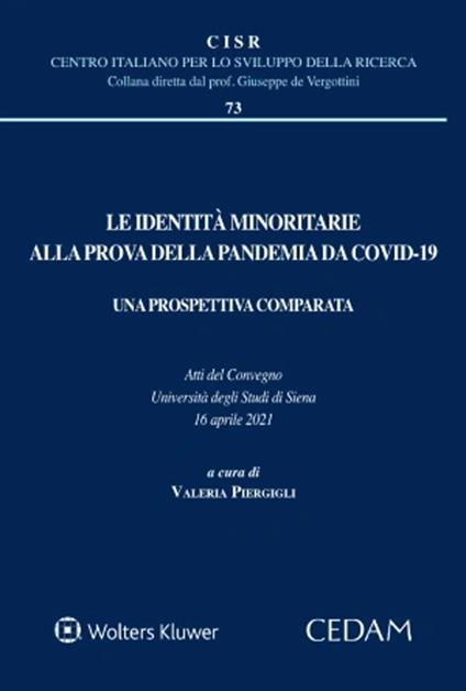 Le identità minoritarie alla prova della pandemia da Covid-19. Una prospettiva comparata. Atti del Convegno Università degli Studi di Siena 16 aprile 2021 - copertina