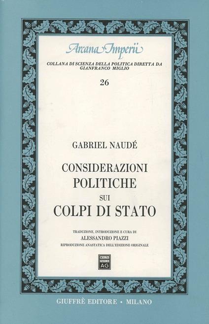 Considerazioni politiche sui colpi di Stato - Gabriel Naudé - copertina