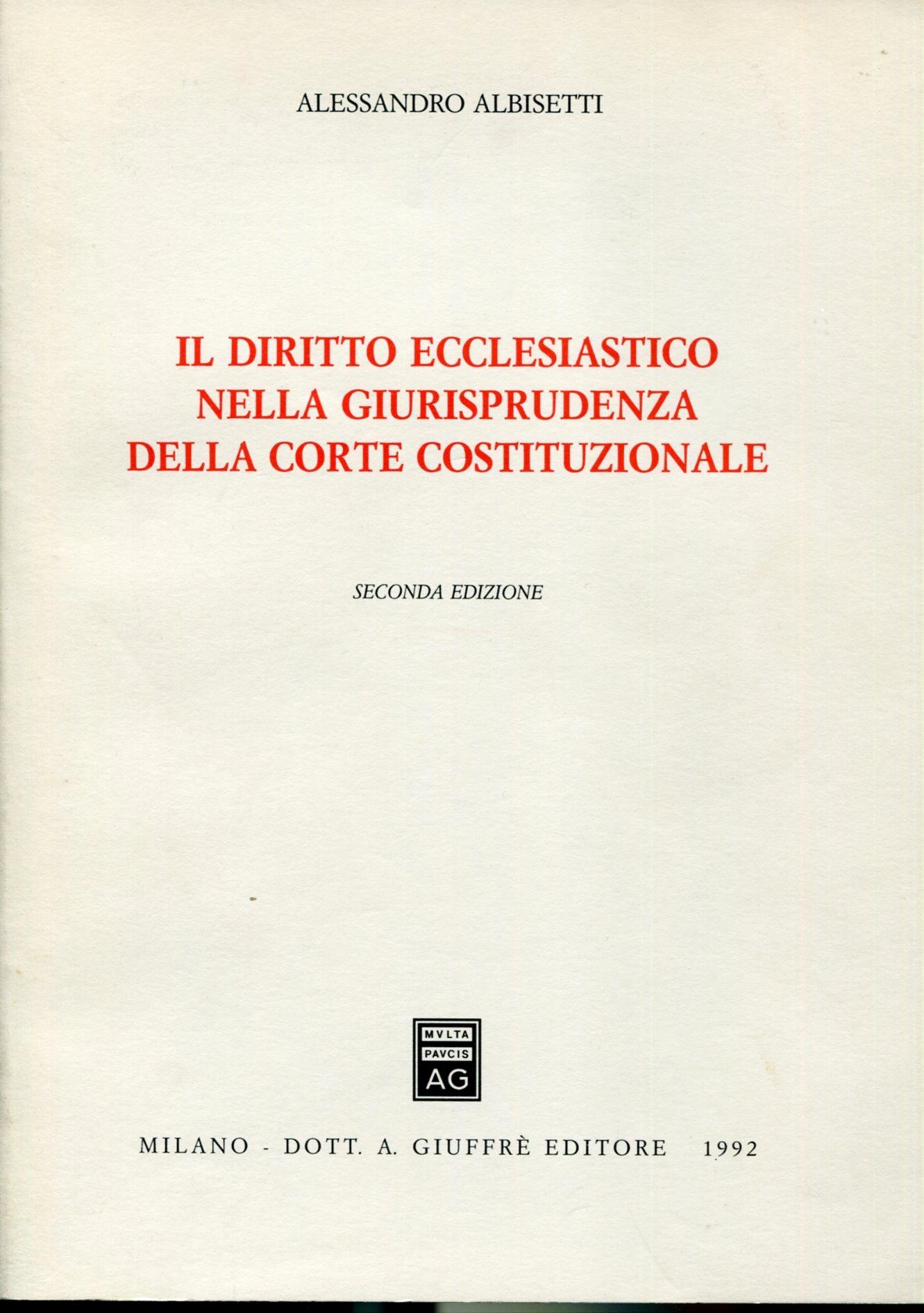 Il diritto ecclesiastico nella giurisprudenza della Corte costituzionale