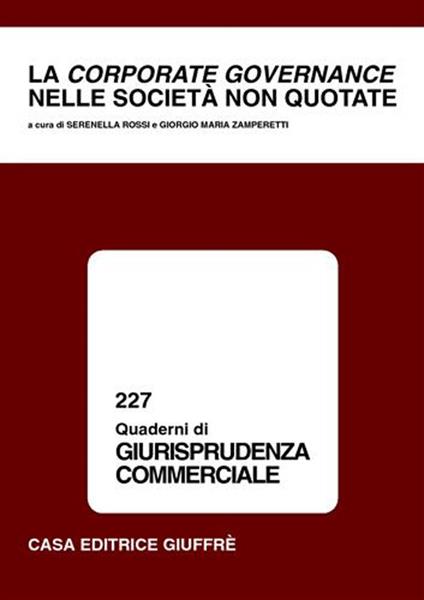 La corporate governance nelle società non quotate. Atti del Convegno di studio (Como, 12-13 novembre 1999) - copertina