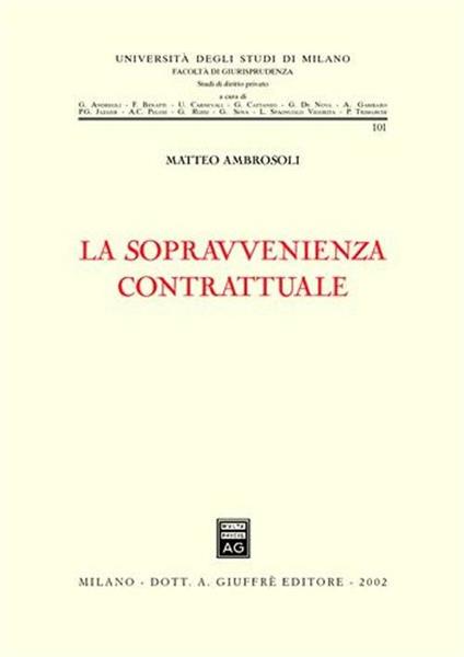La sopravvenienza contrattuale - Matteo Ambrosoli - copertina