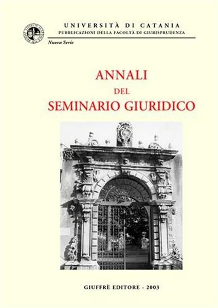 Annali del seminario giuridico (2001-2002) - copertina
