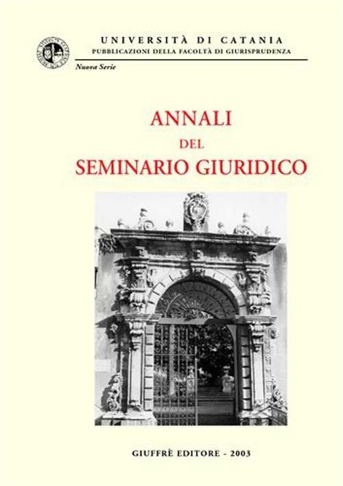 Annali del seminario giuridico (2001-2002) - copertina